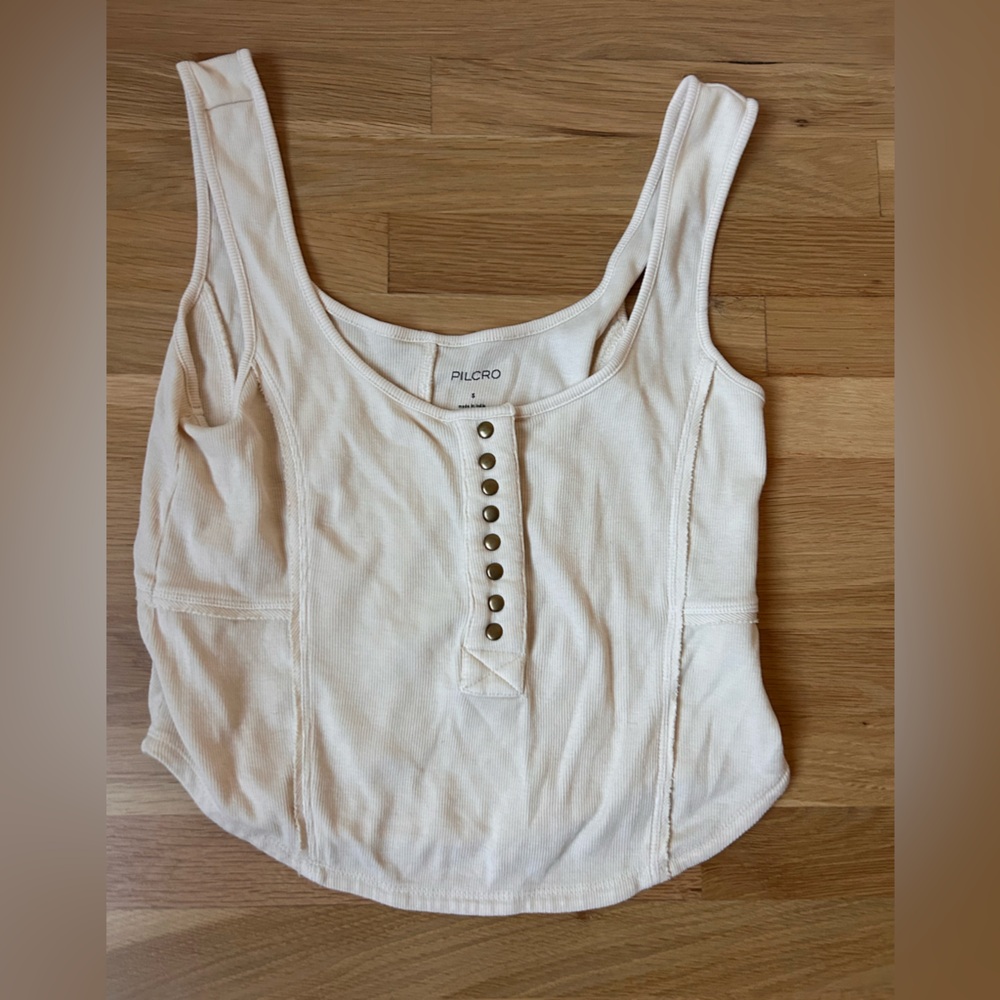 Anthropologie Soft Ribbed Corset Tank